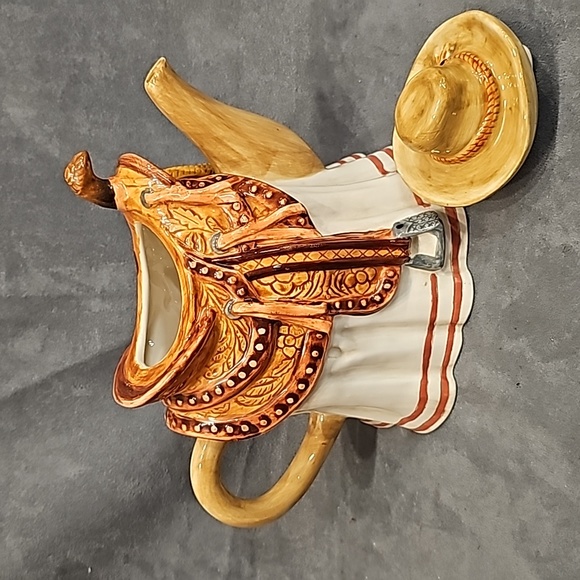 Western Tea Pot Saddle Cowboy Hat Vintage - Picture 4 of 13